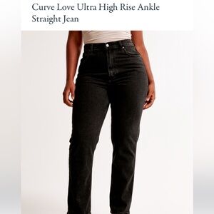 Abercrombie & Fitch Curve Love Ultra High Rise Ankle Black Jeans